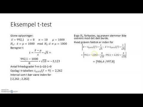 Video: Hvordan bruger du en kritisk t-værditabel?