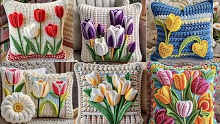 flower crochet cushion cover | Crochet pillow designs with flowers | #coolcrochet #crochet #knitted