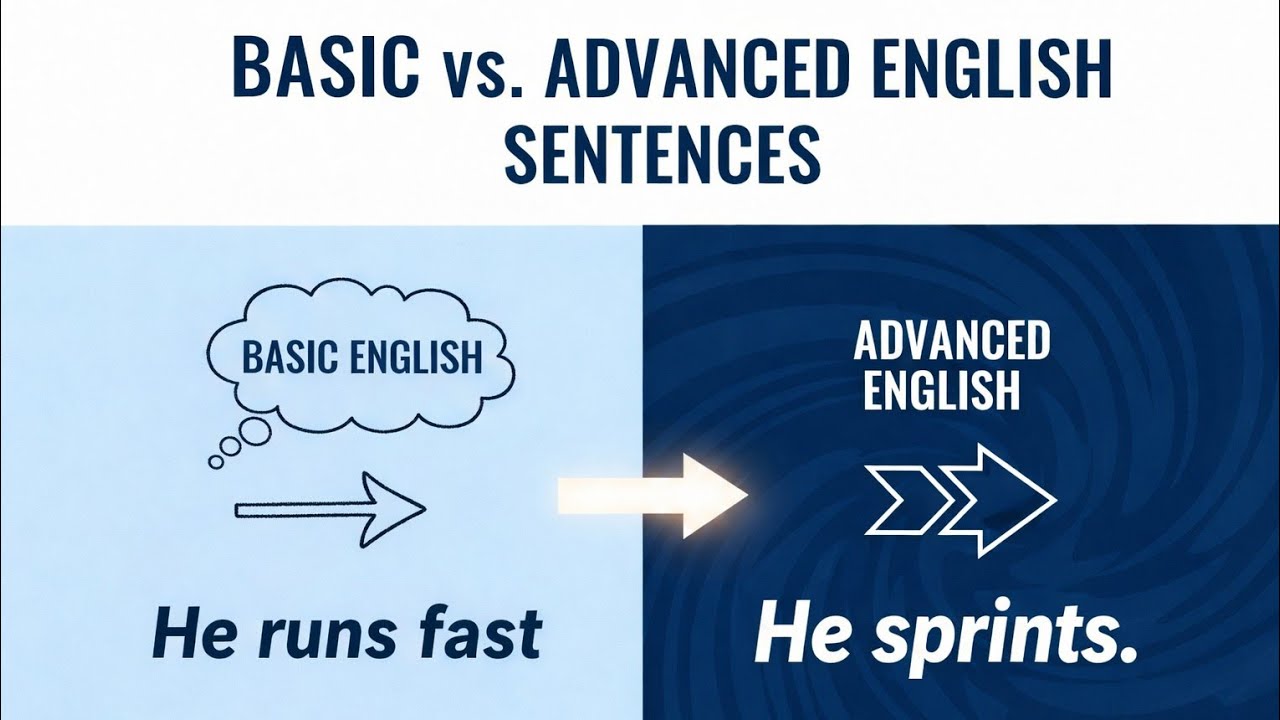 Basic English to Advanced English Sentences | Improve Your Vocabulary 📘✨