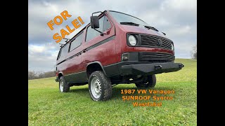Red Bus FOR SALE?!? 1987 Sunroof Syncro Westfalia tour.