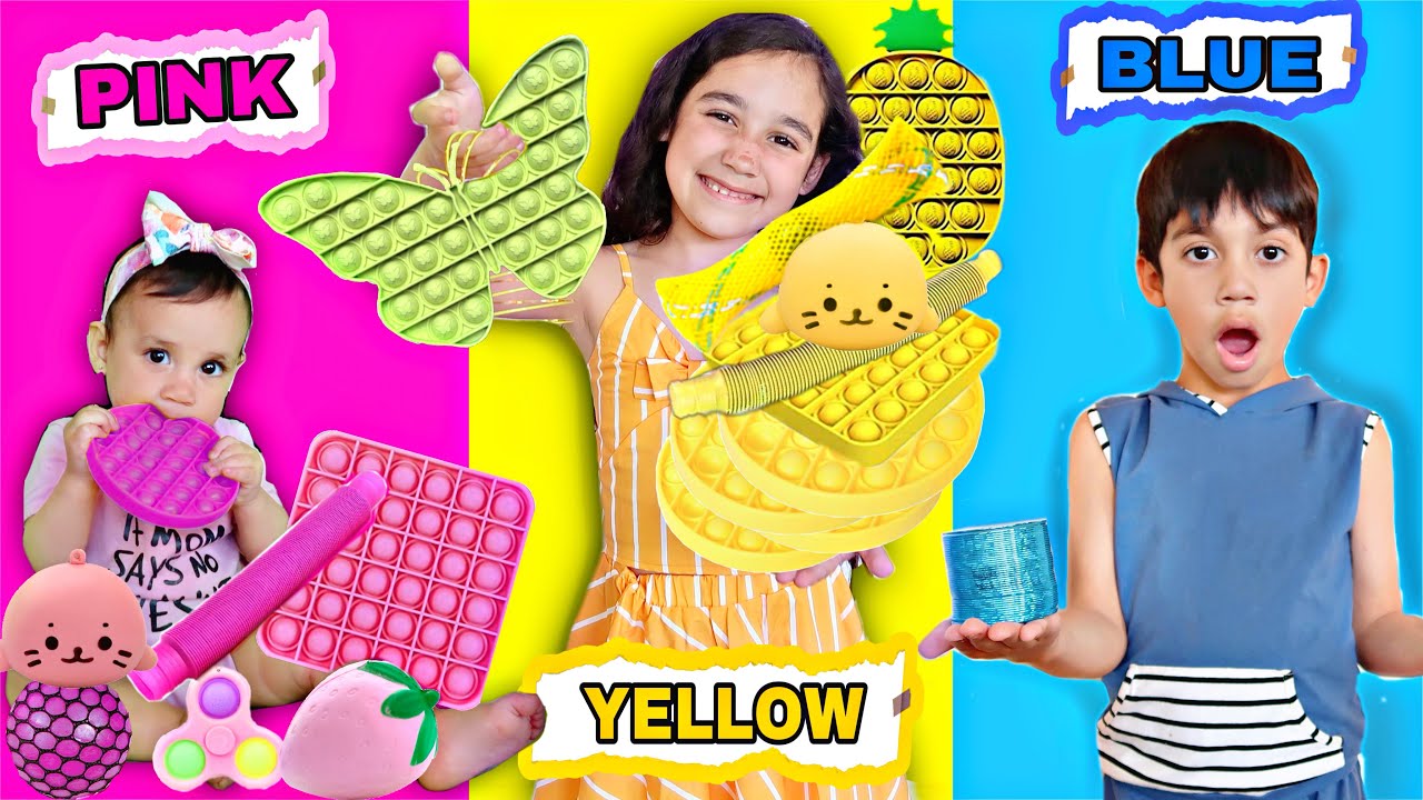 WHO CAN BUY THE MOST FIDGETS IN THEIR COLOR *WINS MYSTERY PRIZE* | Jancy Family