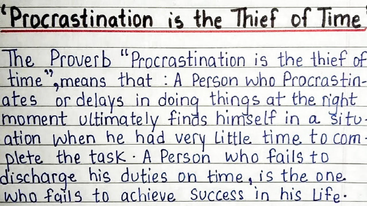 meaning of procrastination essay