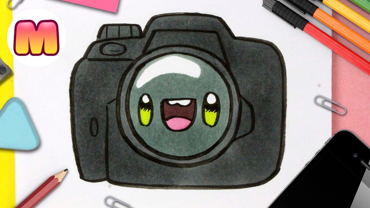 COMO DIBUJAR UNA CAMARA DE FOTOS KAWAII - dibujos kawaii faciles - Como ...