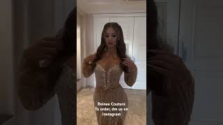 Silver Evening Dress, Silver Couture Dress,