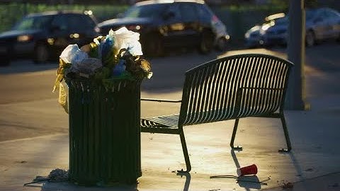 Overflowing Trash Can Stock Video