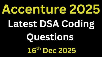 Latest Accenture Coding Questions Discussed 2025 Batch | Accenture Actual Coding Questions