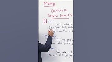 Class 10 - Biology - Chapter 14- Lecture 22 Terms to Know (4) - Allied Schools