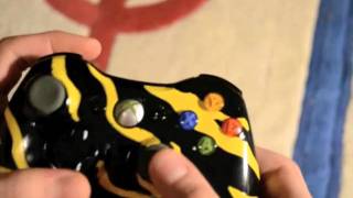 Black and Yellow Tiger Stripe Xbox Controller
