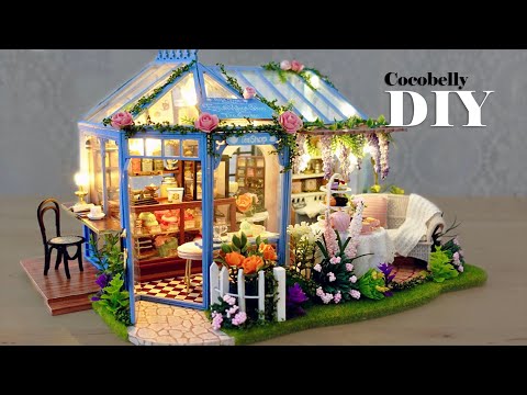 Rose Garden Tea House DIY Miniature Dollhouse Crafts Relaxing Satisfying Video