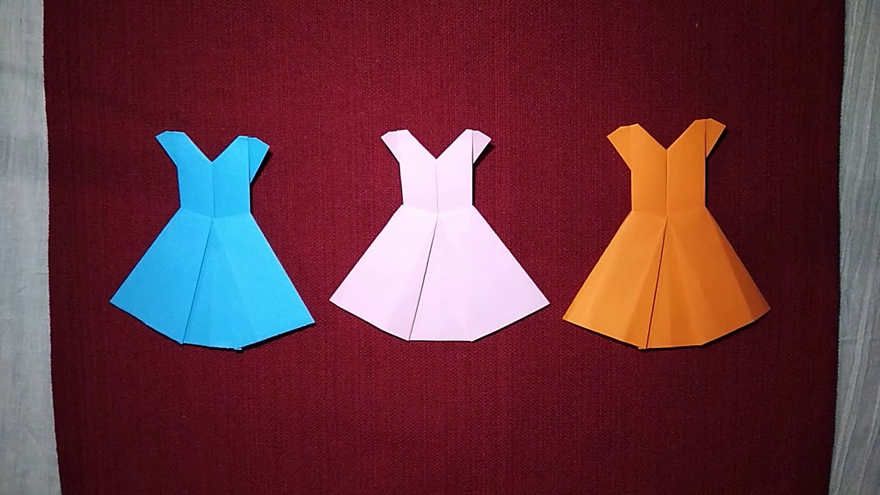 How to make an Origami Frock - PAPER FROCK - - YouTube