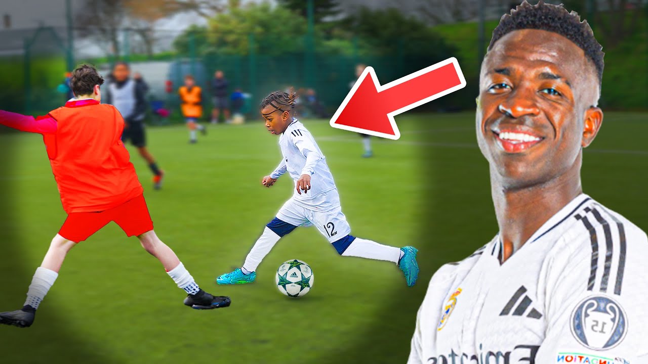 10 Year Old Kid VINI JR Shocks Pro Footballers In 6v6 Tournament