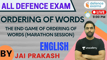 Ordering of Word | Marathon Session | Target CDS / AFCAT 2021 | Jai Prakash