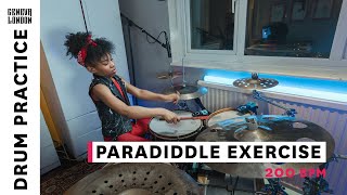 200 BPM Paradiddle Exercise Around The Drum Kit - Rudiment Practice