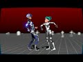 Robotic Girl vs Emerald Warrior (Blender Animation)