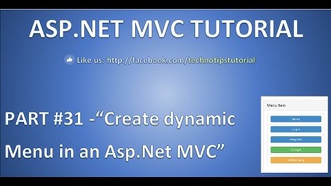 Part 31- How to create dynamic Menu  in ASP.NET MVC using partial view and bootstrap