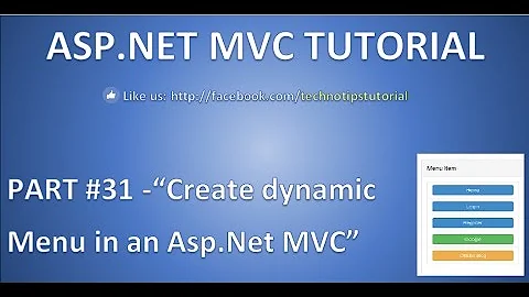 Part 31- How to create dynamic Menu  in ASP.NET MVC using partial view and bootstrap