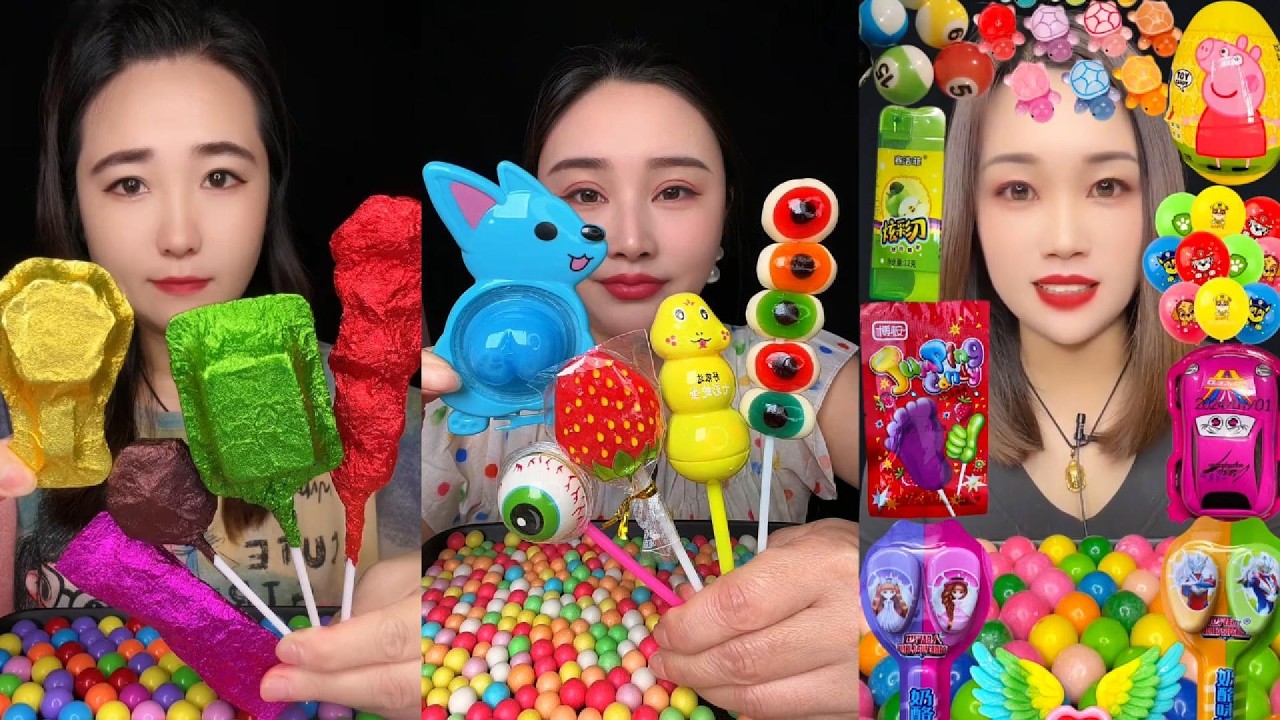 Colorful Candy Snacks P734 🍭🌈🍫 | ASMR Mukbang 🎉 #sweet #candy