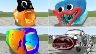 ALL Color Car Eater vs Train Eater vs Huggy Eater vs Cartoon Cat Eater - Garry's Mod by Dino Land 1,538 views 1 year ago 8 minutes, 10 seconds