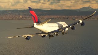 very amazing landing Delta Airlines at BARCELONA Airport