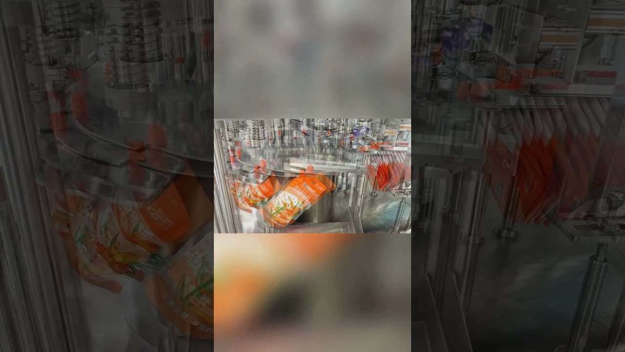 Spout stand up pouch filling sealing capping machine，juice，jelly，puree 