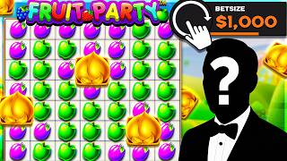 SPAMMING $1000 BONUS BUYS On FRUIT PARTY SLOT!!