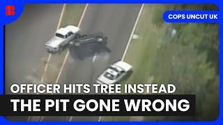 Cop Crashes Into Tree During Pit Maneuver