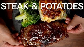 Cooking Steak and Potatoes: A Simple Steak House Dinner at Home