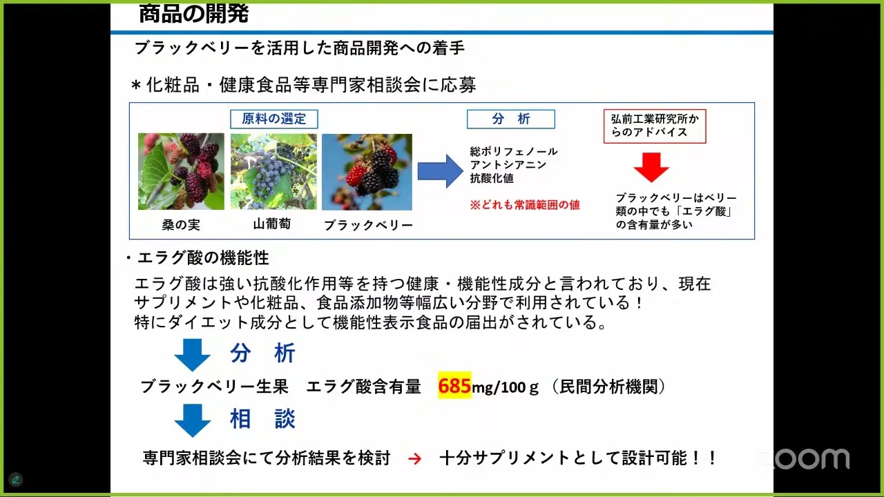 全国初のブラックベリー由来エラグ酸での機能性表示食品の開発【IS58