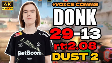donk (29-13) rt:2.08 SoloQ +VOICE COMMS (dust2) l EU FACEIT RANKED l #cs2 #pov