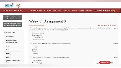 Big Data Computing Week 3 | NPTEL 2025 | IIT Patna || #nptel 