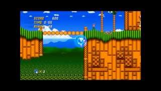 Playing Sonic 2 HD Alpha Demo 100% unlocking Tails, Debug, and Top Hill Zone