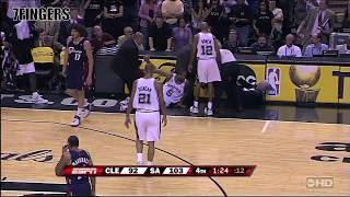 Robert Horry extra hustle knocked Coach Pop down in game 2 of the 2007 NBA finals against Cleveland