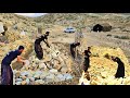 How: The Zarif family crushed hard rocks to build a shelter in the Zagros Mountains.