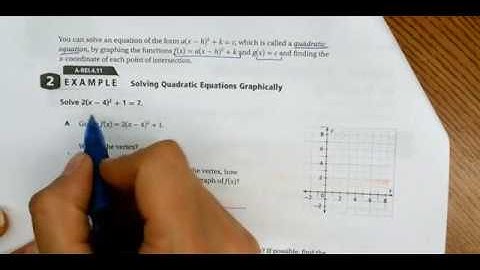 Algebra 8.5 Solving Quadratic Equations by Graphing