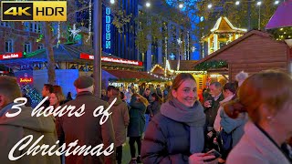 3 HOURS of London Christmas Walk  2023  The Best of London Christmas [4K HDR]