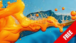 Free 4K Orange & Blue Paint Splash – Fluid Dreams Background screenshot 5