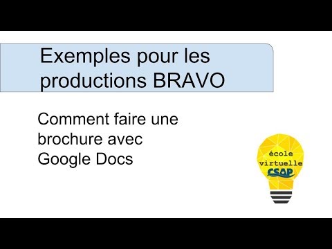 Comment faire une brochure avec Google Docs