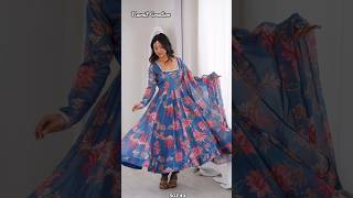 Blue Florals & Sun-Kissed Days: The Perfect Summer Anarkali 🦋 The 'Main Character' Energy Outfit ✨