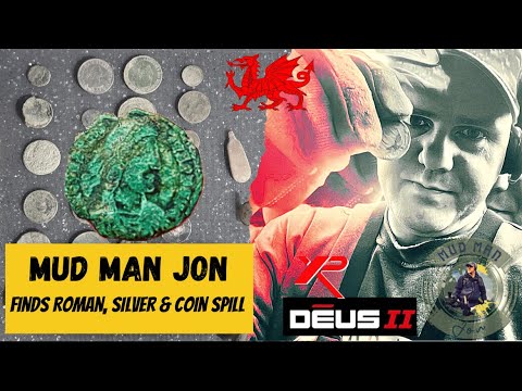 Roman, Silver and Coin Spill found Metal Detecting in North Wales with XP Deus 2