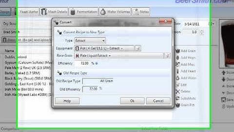 Converting from All Grain to Extract with BeerSmith 2