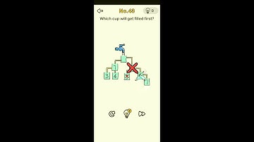 Brain out level 43 Which cup will get filled first? Walkthrough Solution