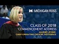 2018 Michigan Ross Commencement Address - Marne Levine, Instagram