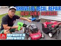 HOW TO REPAIR &amp; FIX OLD ORIGINAL OEM ROLLED SHRIVELED UP WORN LAWN MOWER DECALS STICKERS W/HEAT GUN