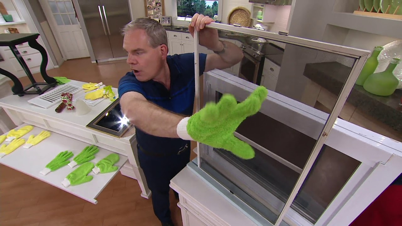 4 Piece Microfiber Dusting Gloves and Glass Cleaning Mitts on QVC YouTube