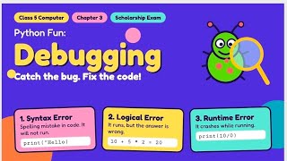 Debugging in Python | Class 5 Computer Chapter 3 | Scholarship Exam Preparation