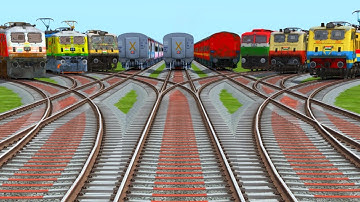 All Epic Trains Run Back To Back On Bumpy Diesel Railroad Tracks | indian railways | beamng drive