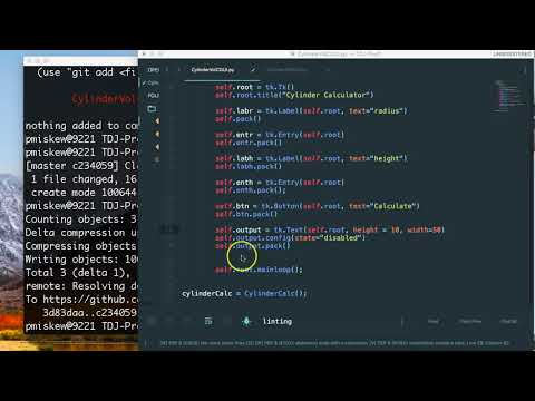 PYTHON - Project Volume of Cylinder (GUI CLASS) Setting up m