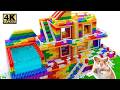 How To Make Most Beautiful Mansion With Rooftop Swimming Pool From LEGO, Magnetic Balls