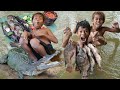 Primitive Technology - Kmeng Prey - Meet Crocodile And Cooking Fish - Eating Delicious