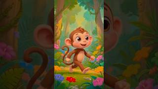 Funny Monkey Song 😂 | Kids Cartoon Rhyme Hindi #shorts
